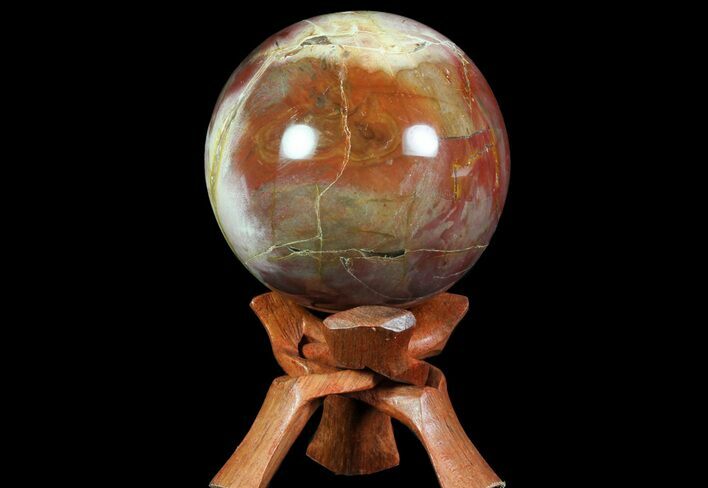 Colorful Petrified Wood Sphere - Madagascar #71425